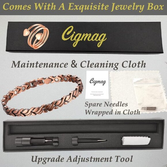 Elegant Adjustable Copper Magnetic Bracelet for Women - Ultra Strength & Style - Picture 9 of 9